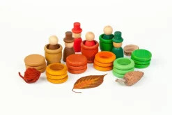 Grapat Houten speelset - Nins met potjes en munten - Herfst - Hot
