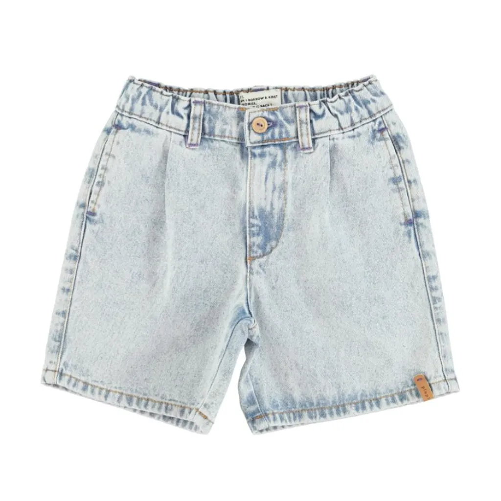 Piupiuchick Jeansshort - washed blue denim - Discount