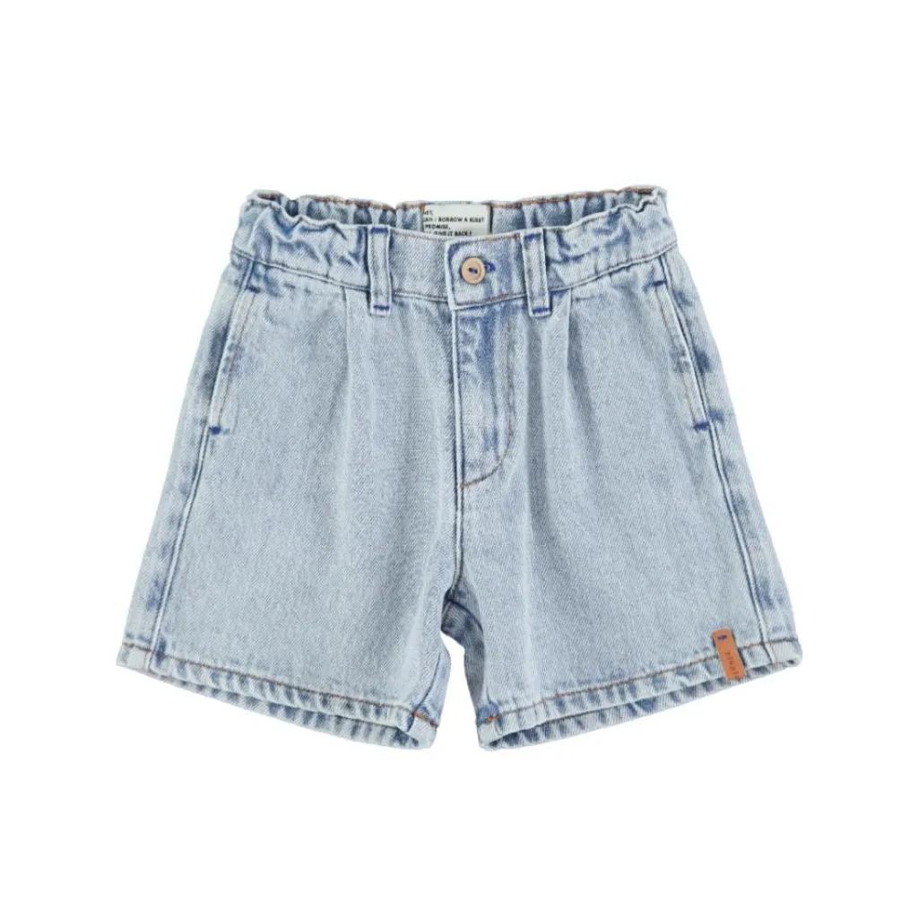Piupiuchick Jongensshort - Washed blue denim - New