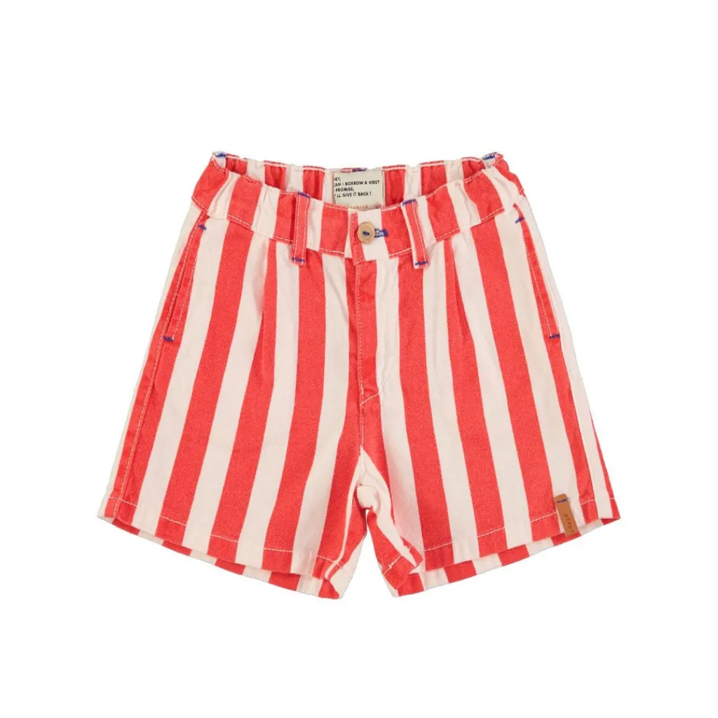 Piupiuchick Jongensshort - witte & rode strepen - Discount