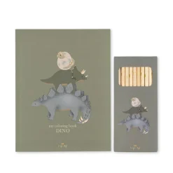 Konges Slojd Kleurboek met kleurpotloden - Dino - Outlet