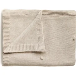 Mushie Knit dekentje dots - Off white melange - Online