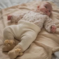 Gentil Coquelicot Knitted baby booties - Beige - Best