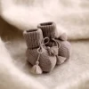 Gentil Coquelicot Knitted baby booties - Taupe - Discount