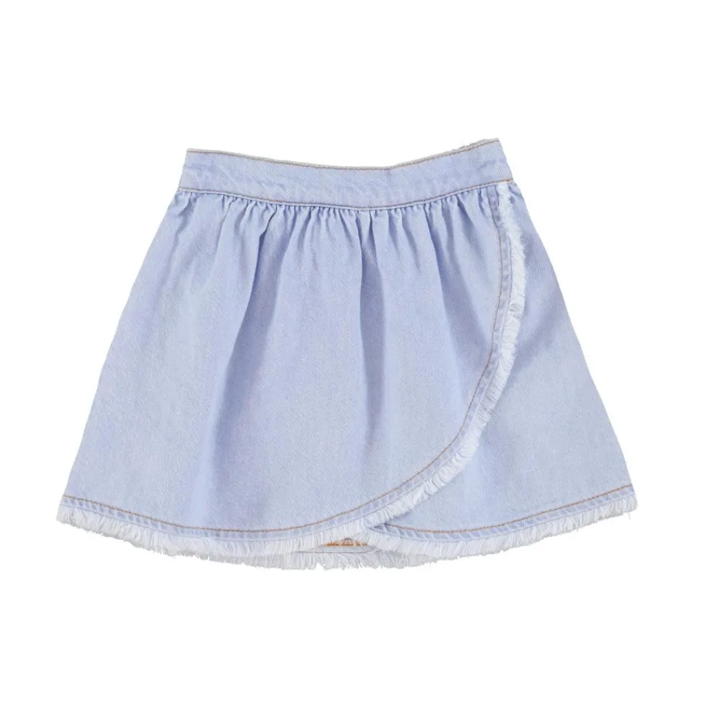 Piupiuchick Kort rokje - lichtblauwe denim - Discount