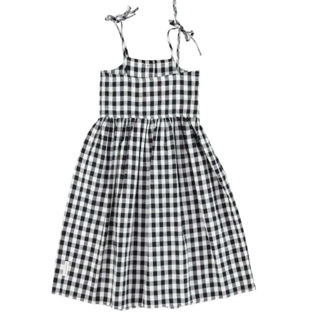 Piupiuchick Lange jurk - zwart met wit geruit - New