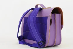 Own Stuff Lederen boekentas met gespen - Leo Purple - Hot
