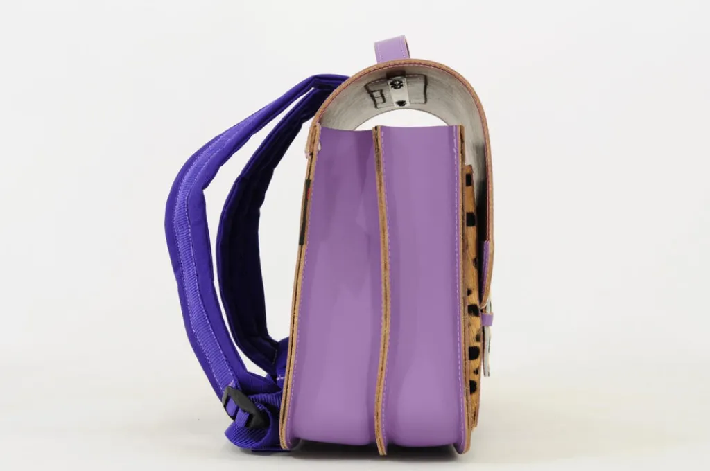Own Stuff Lederen boekentas met gespen - Leo Purple - Hot