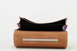 Own Stuff Lederen boekentas met gespen - Leo Purple - Hot