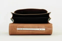Own Stuff Lederen boekentas met gespen - Azul - Discount