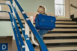 Own Stuff Lederen boekentas met gespen - Cobalt - Online