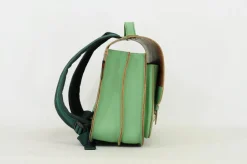 Own Stuff Lederen boekentas met gespen - Pastel Green -