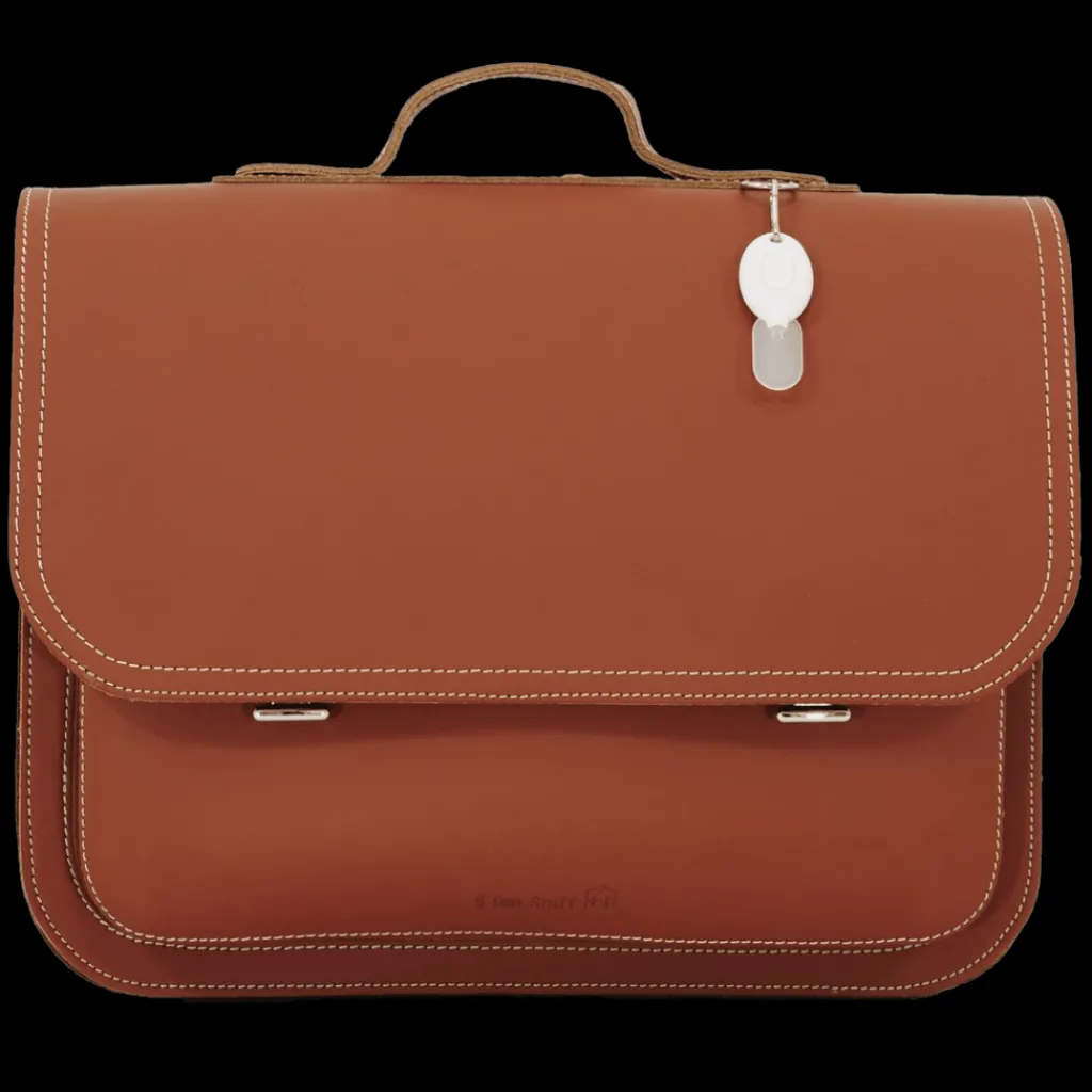 Own Stuff Lederen boekentas met magneetsluiting - Chestnut - Discount