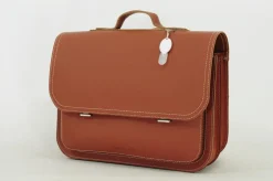 Own Stuff Lederen boekentas met magneetsluiting - Chestnut - Discount