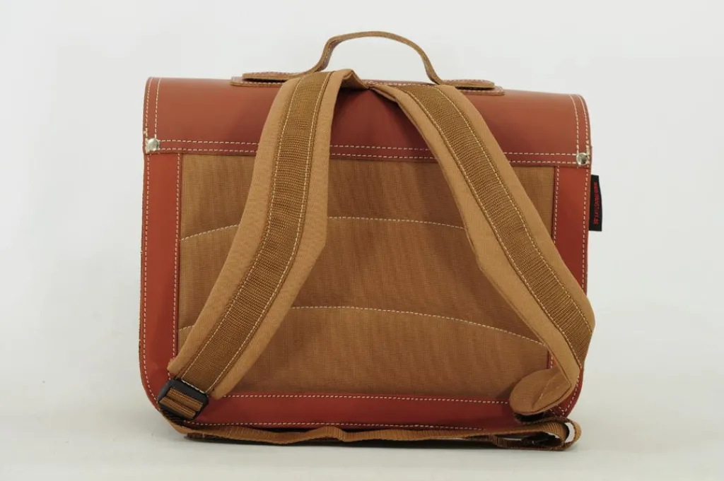 Own Stuff Lederen boekentas met magneetsluiting - Chestnut - Discount
