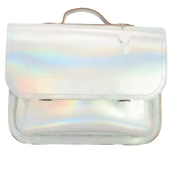 Own Stuff Lederen boekentas met magneetsluiting - Silver - Online