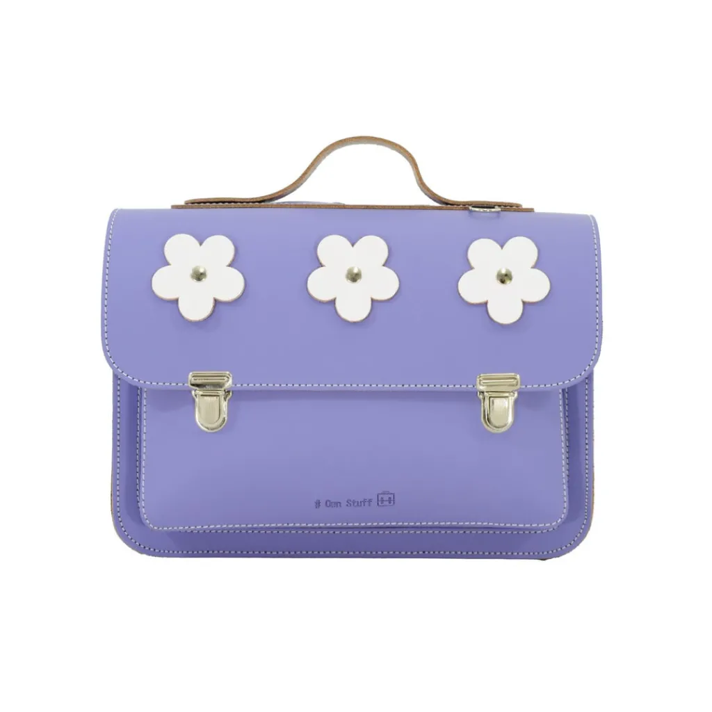 Own Stuff Lederen kleutertas - Flowers Lila -