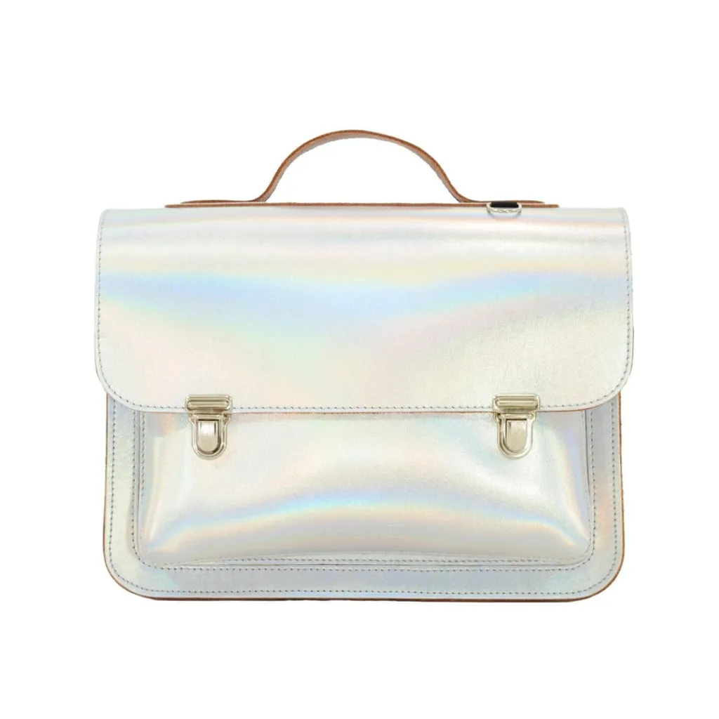 Own Stuff Lederen kleutertas - Silver -