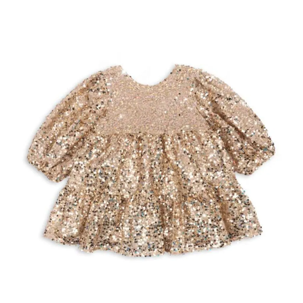 Konges Slojd Lila jurk - Gold glitter - New