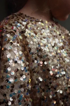 Konges Slojd Lila jurk - Gold glitter - New