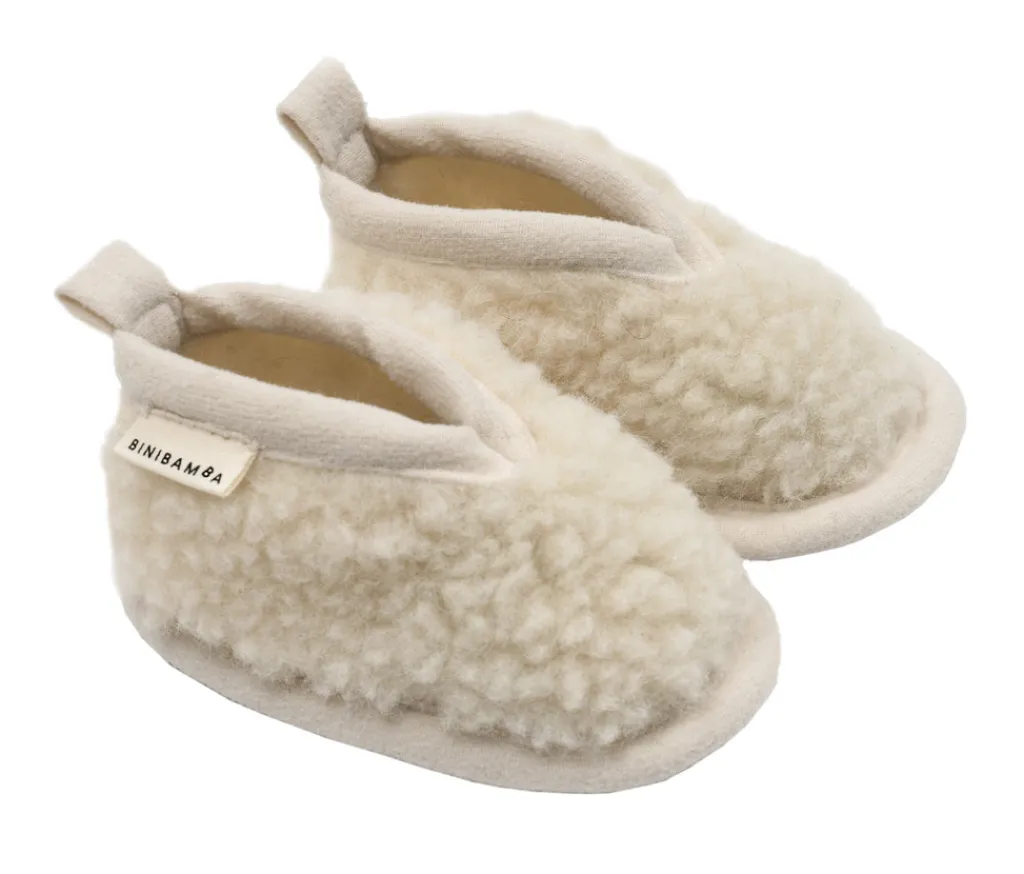 BINIBAMBA Merino booties - Milk - Best