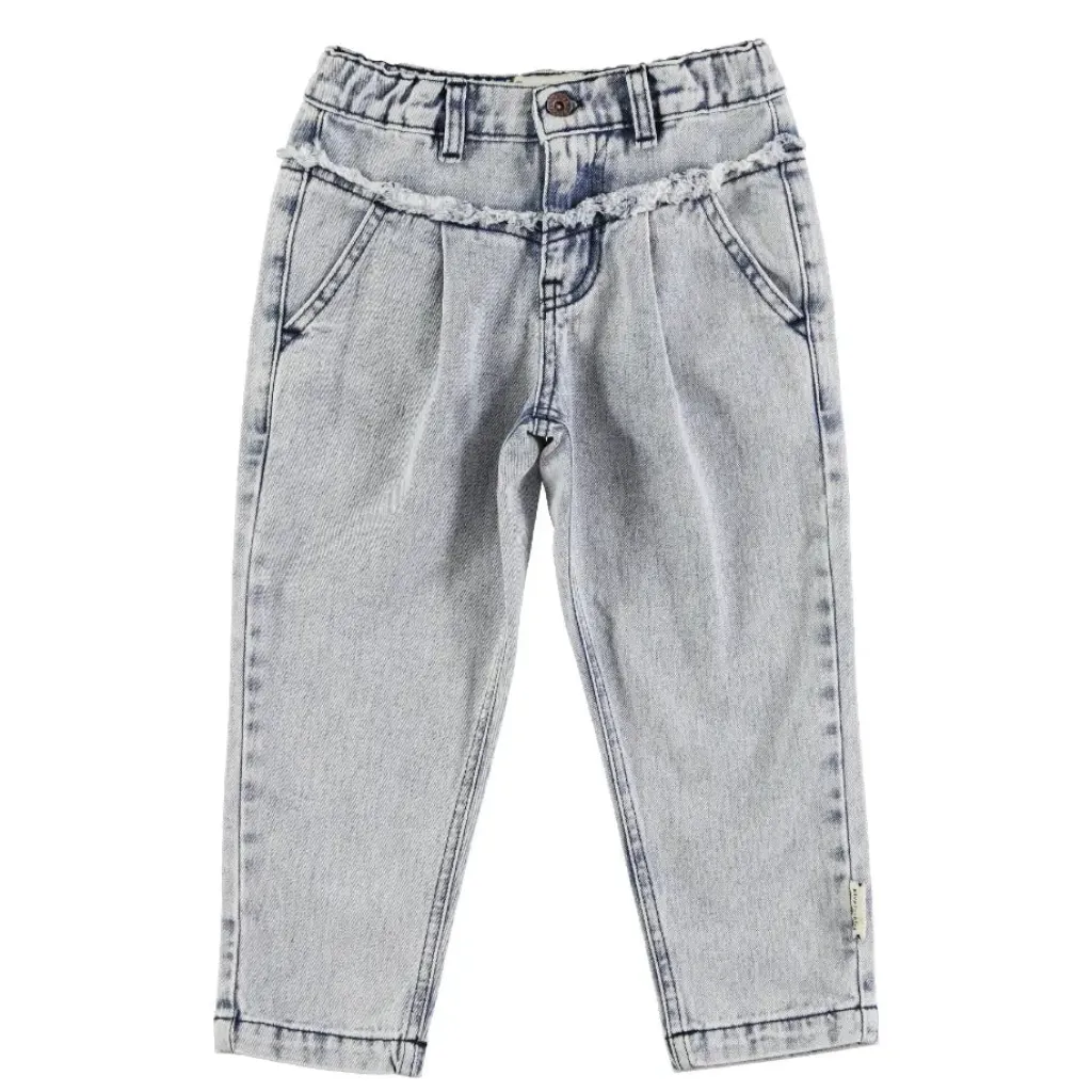 Piupiuchick Mom fit broek - Washed light blue - Sale