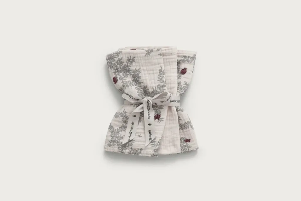 Garbo & Friends muslin burp cloths 3 pcs - pomegranate - Hot