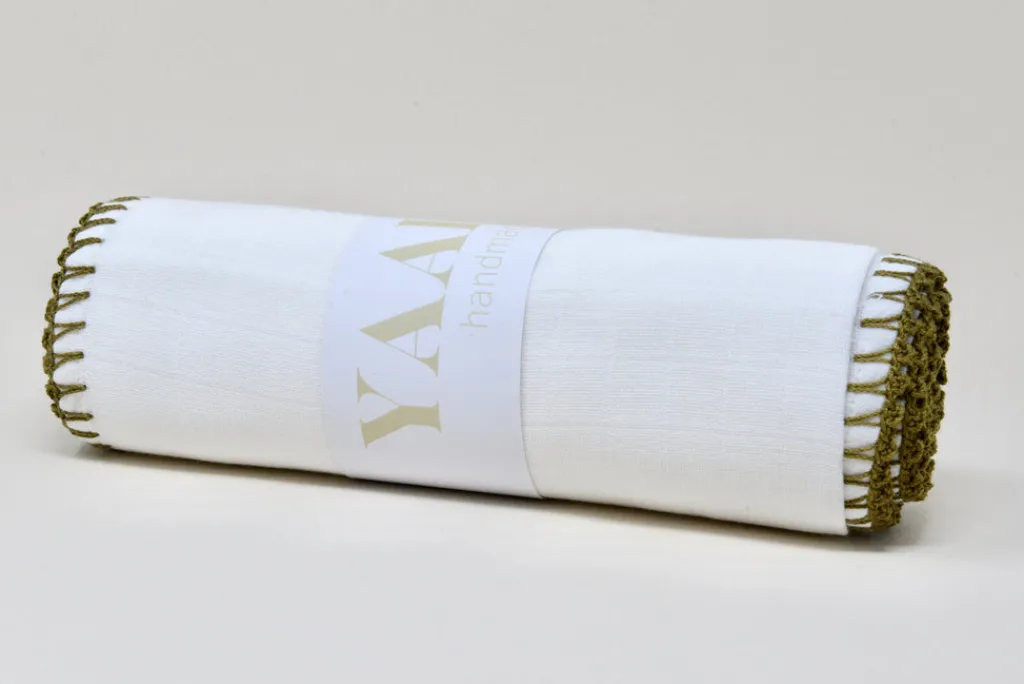Yaarn Muslin swaddle 120x120cm handgemaakt Large - Stone - Hot