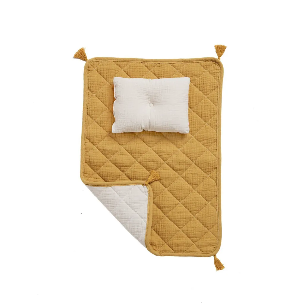 Olli Ella Organic cotton strolley bedset - mustard - Best