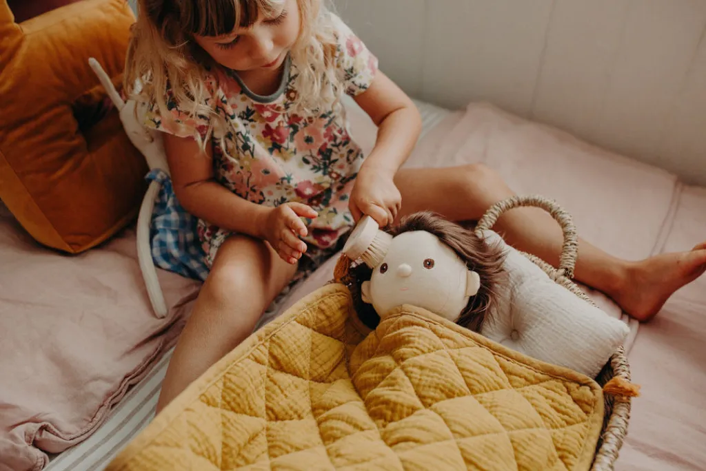 Olli Ella Organic cotton strolley bedset - mustard - Best