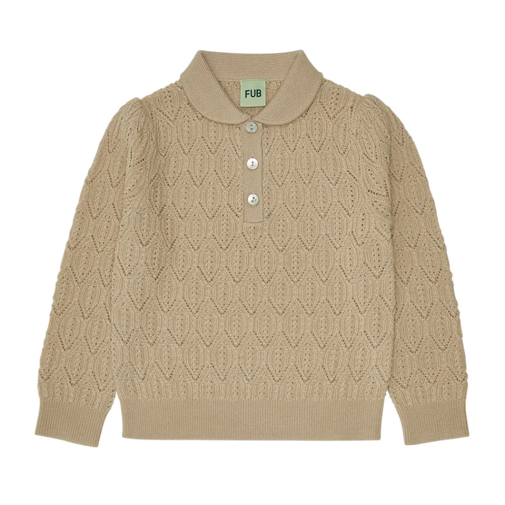 FUB Pointelle trui - hay - New