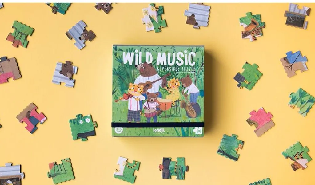 Londji Puzzel dubbelzijdig Wild Music - 36 stukken - Hot