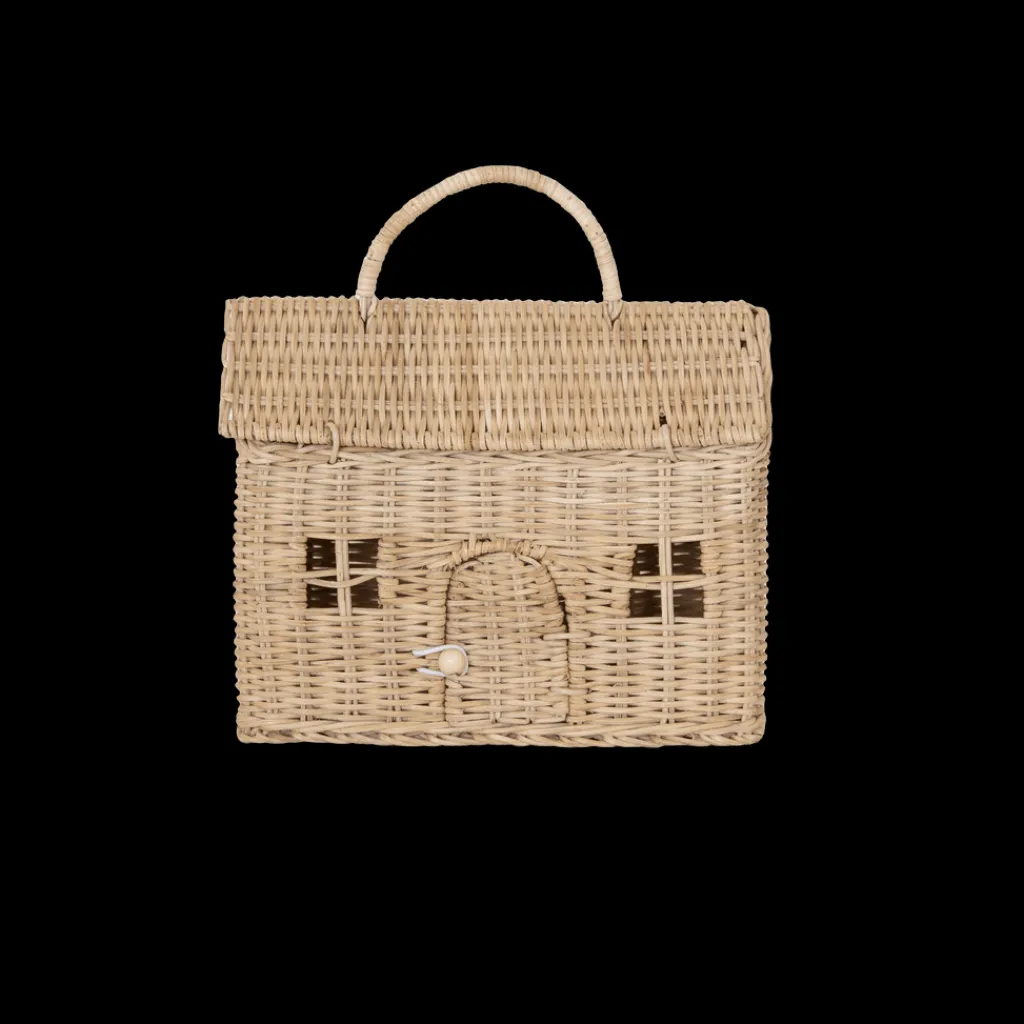 Olli Ella Rattan Casa Clutch - Straw - Hot