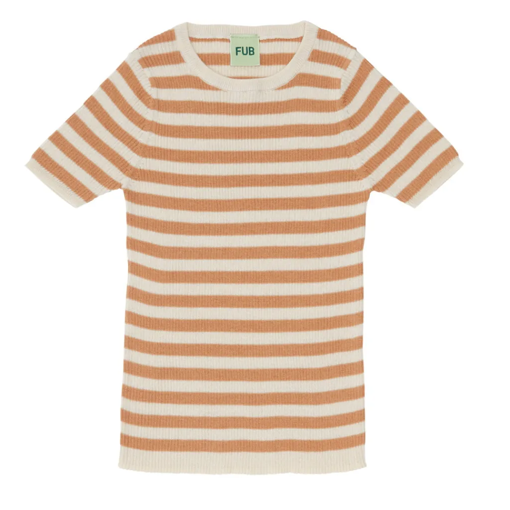 FUB Rib Tee - ecru/apricot - Best