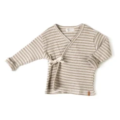 Nixnut Rib wrap t-shirt lange mouwen - Biscuit stripe - Clearance