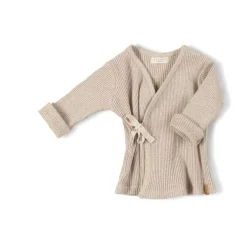 Nixnut Rib wrap T-shirt met lange mouwen - Beige -