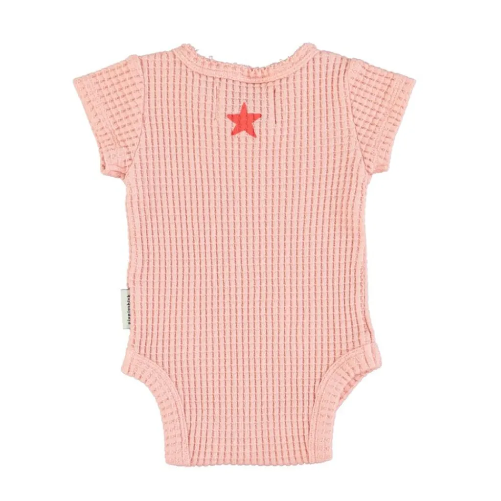 Piupiuchick Romper met korte mouwen - Lichtroze met lippen - New