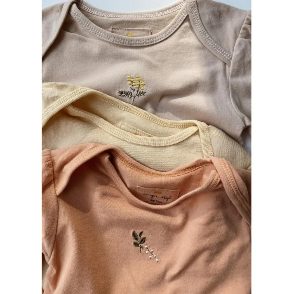 Konges Slojd Rompers Cue 3 pack - Peach/Moonlight/Mandarin - Discount