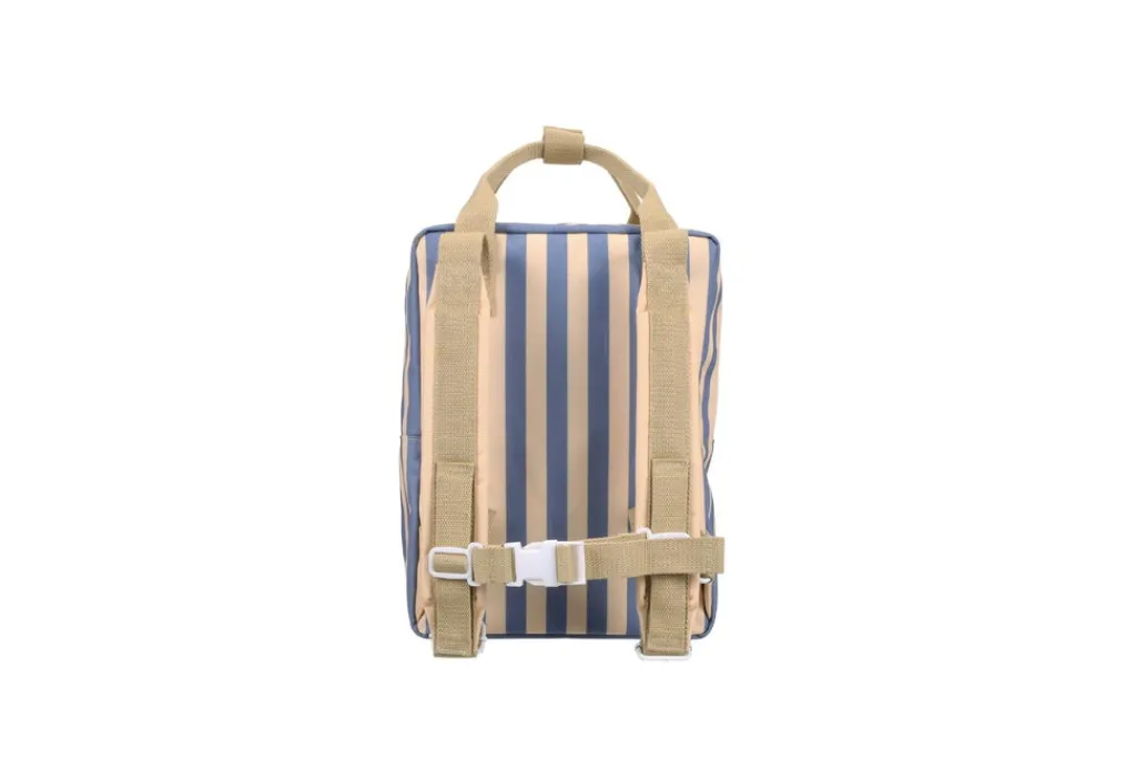 Sticky Lemon Rugzak medium - Wonders Envelope Stripes Blue whale + Sandy yellow - Sale