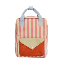 Sticky Lemon Rugzak medium - Wonders Envelope Stripes Coral Pink + Sandy yellow - Sale