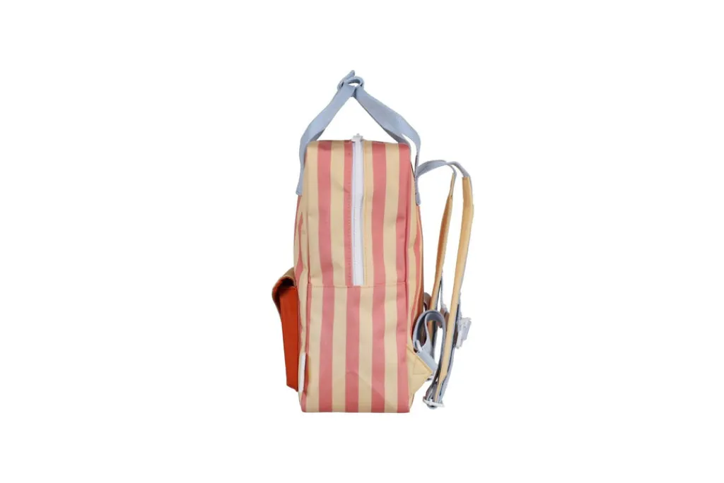 Sticky Lemon Rugzak medium - Wonders Envelope Stripes Coral Pink + Sandy yellow - Sale