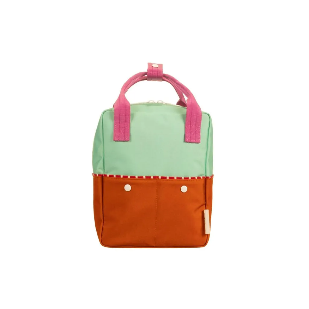 Sticky Lemon Rugzak small - Better Together Colourblocking Towel Green & Gravel Orange - Sale