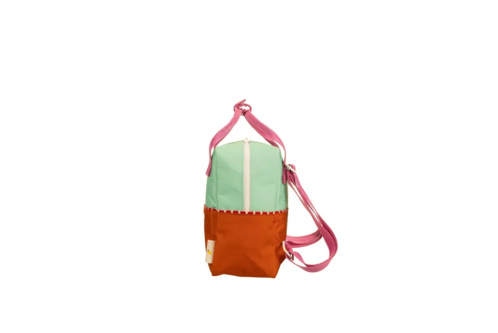 Sticky Lemon Rugzak small - Better Together Colourblocking Towel Green & Gravel Orange - Sale