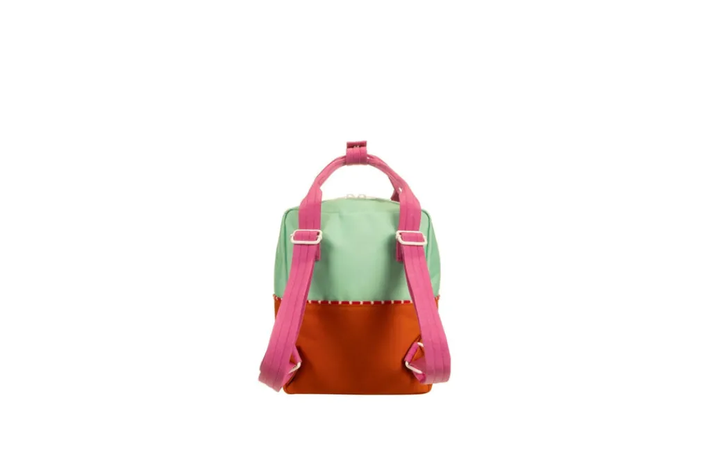 Sticky Lemon Rugzak small - Better Together Colourblocking Towel Green & Gravel Orange - Sale