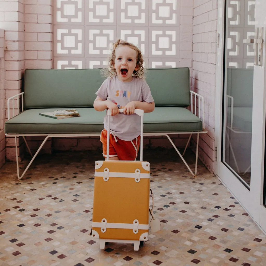 Olli Ella See-Ya Suitcase - Apricot - Clearance