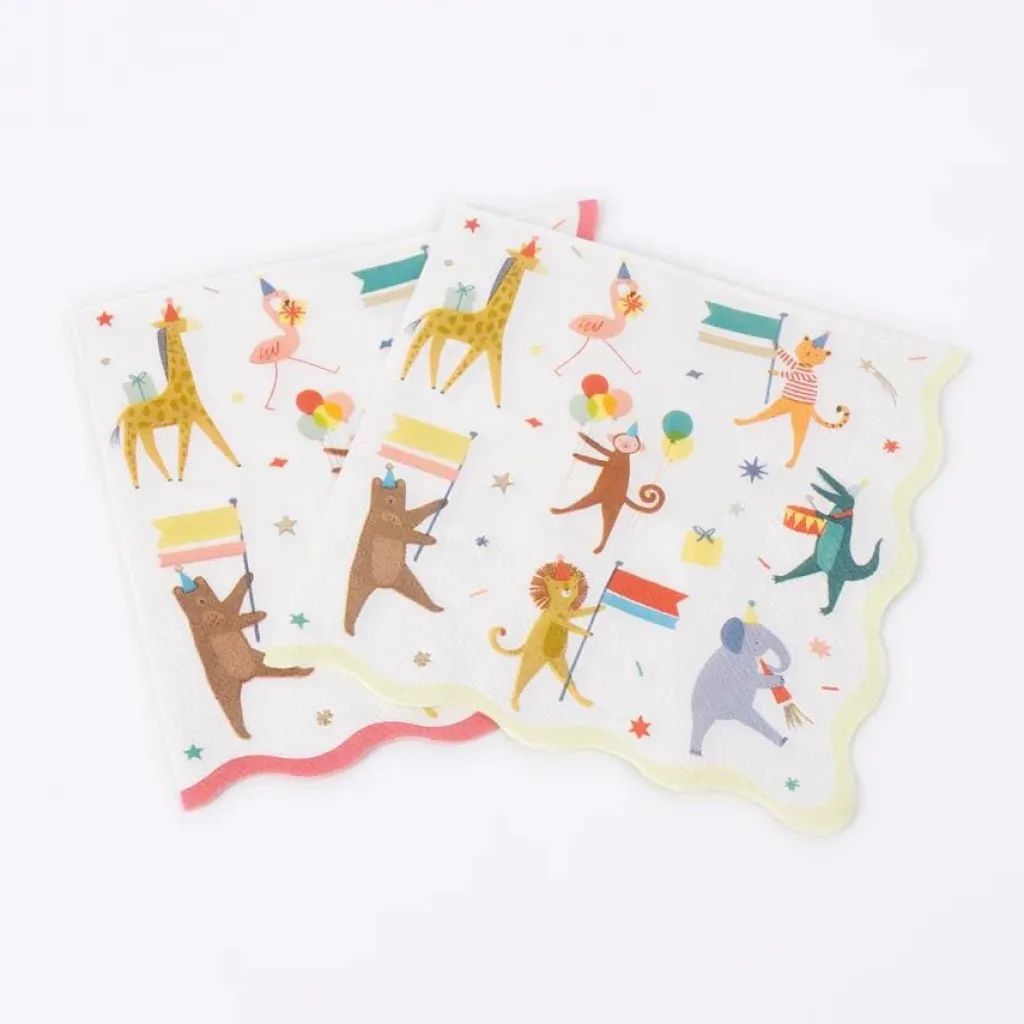 Meri Meri Serviettes - Animal Parade - Sale