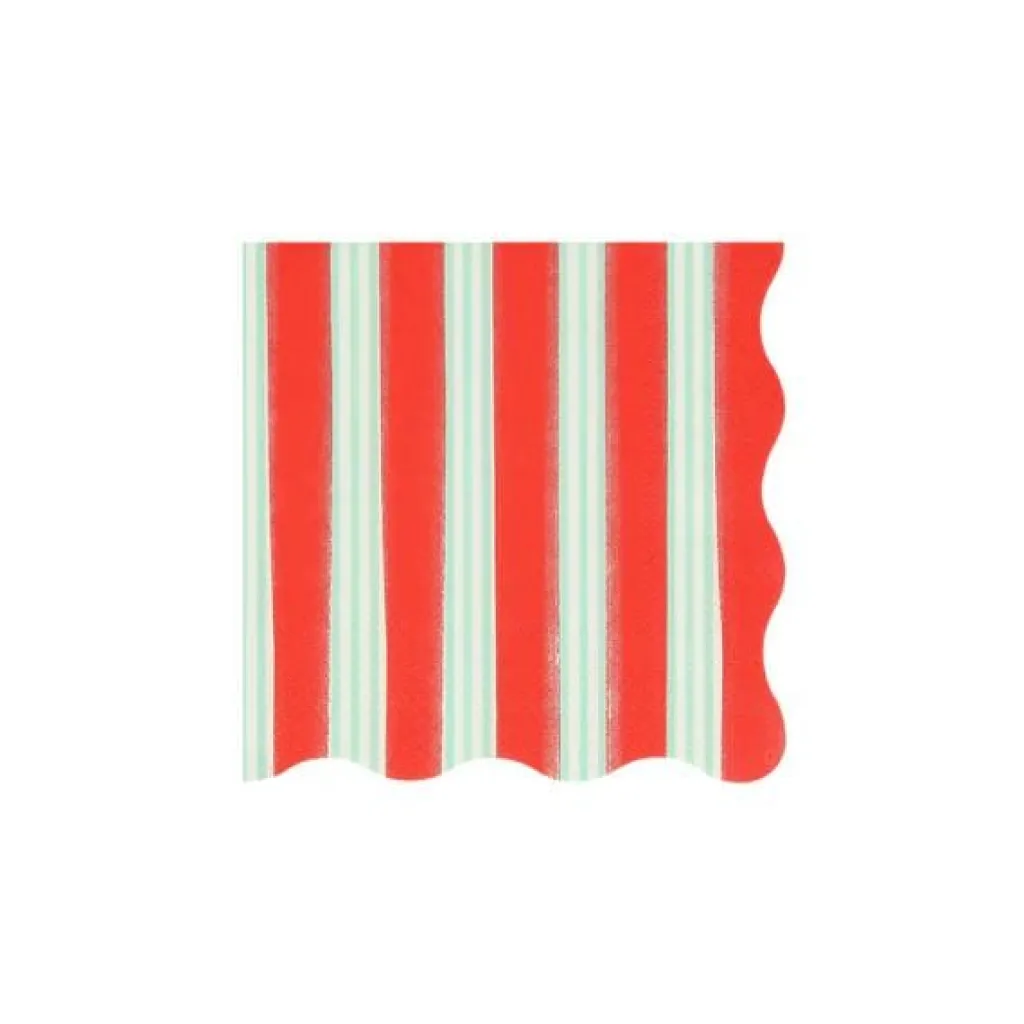 Meri Meri Serviettes - Festive rayé petit - Discount