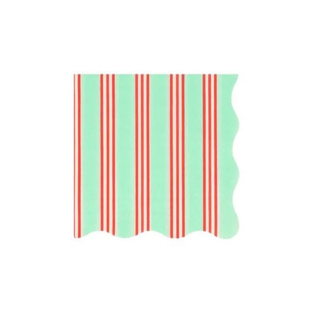 Meri Meri Serviettes - Festive rayé petit - Discount