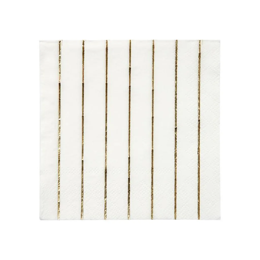Meri Meri Serviettes de table - Gold Stripe S -