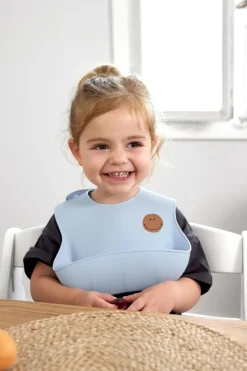 Lässig Siliconen slabbetje - Happy Rascals Smile Sky Blue - Sale